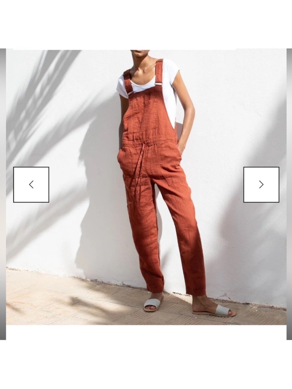 Not Perfect Linen Everest 100% Linen Jumpsuit Coastal Bohemian Minimalist - Picture 3 of 14